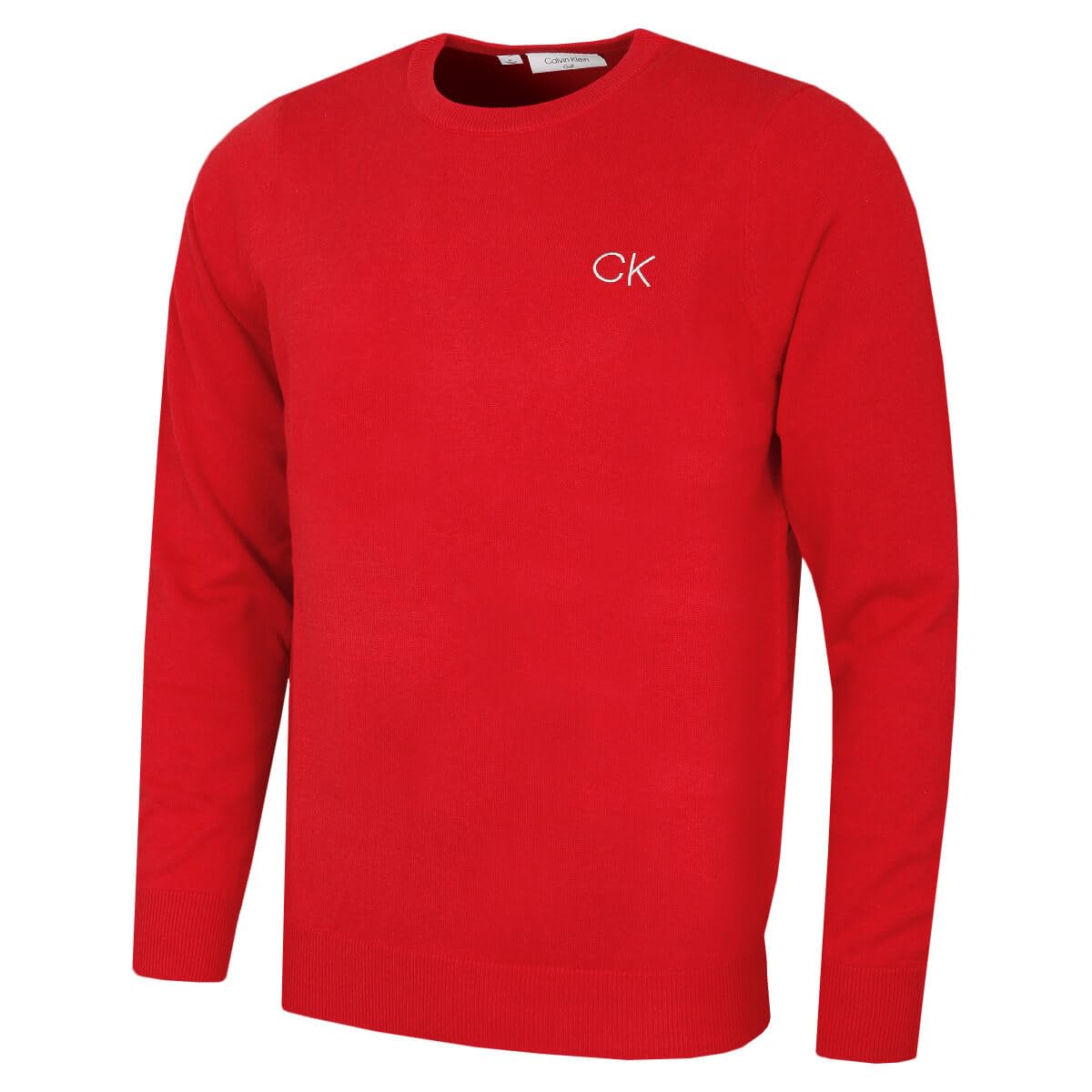 Calvin Klein Men's 2026 Knit Campus Neck CK Cotton Golf Jumper