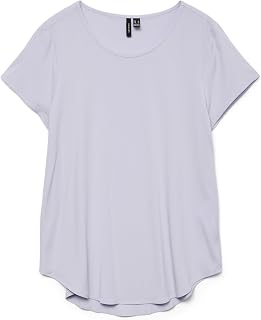 VERO MODA Women's Short Sleeve Crew Neck Regular Fit Essential Blouse