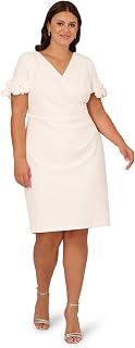 Adrianna Papell Knit Crepe Short Dress Women's Dress
