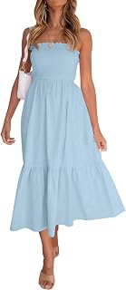 ZESICA Women's 2026 Summer Boho Strapless Maxi Dresses