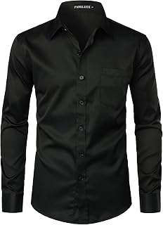 Parklees Men's Shirt, Urban, Fashionable, Casual, Business, Slim Fit, Long Sleeve, Button Down Shirt with Pocket