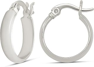 Amazon Essentials 14K Gold or Sterling Silver Plated Polished Dome Hoop