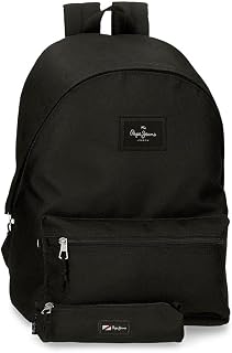Pepe Jeans Aris Laptop Backpack 15,6" + School Pencil Case Black 31x44x17,5 cms Polyester 0 23.87L