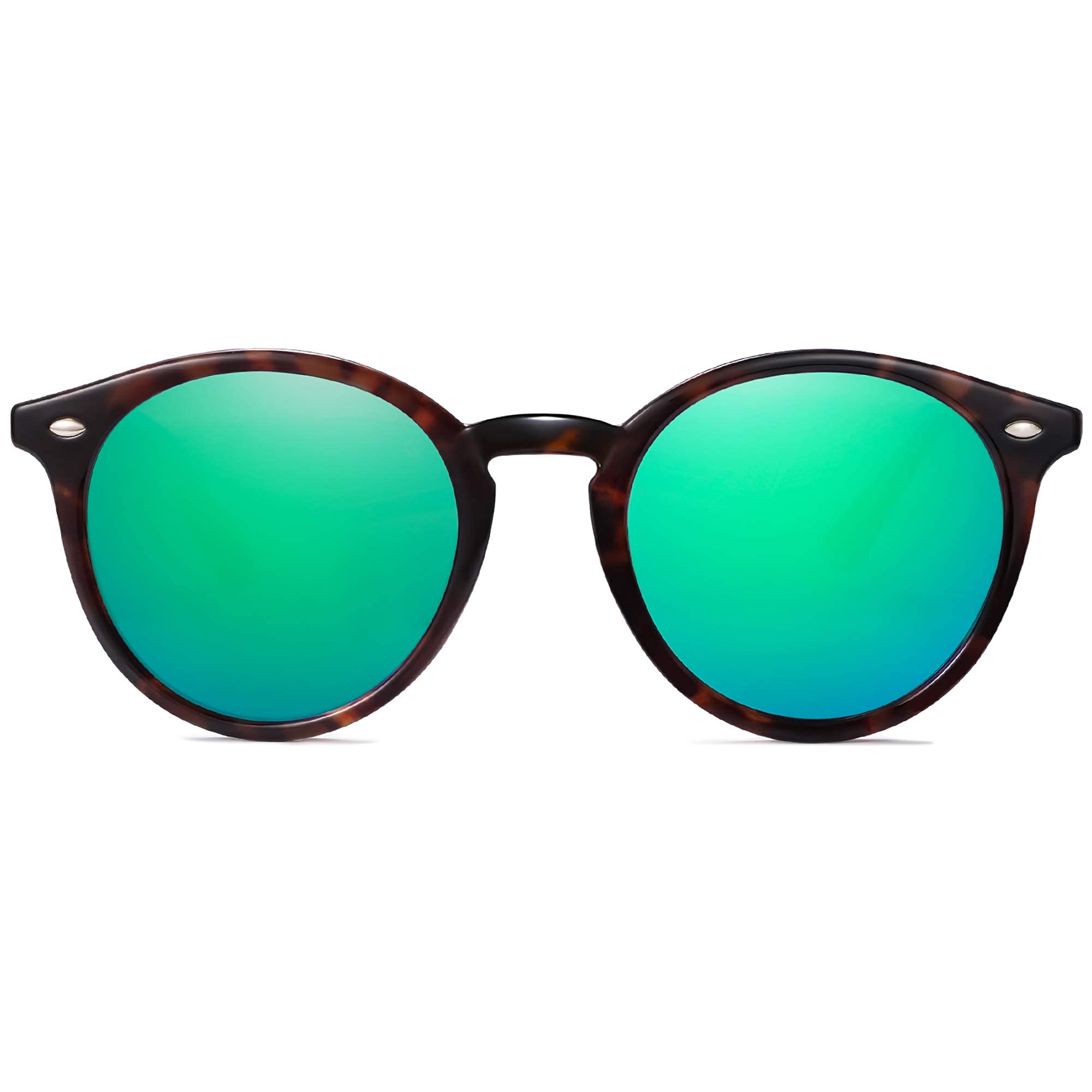 SOJOS Retro Round Polarized Sunglasses for Women Men Classic Vintage Sunnies SJ2