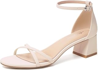 Mostrin Strappy Heels for Women Square Open Toe Lace Up Heeled Sandals Ankle Strap Sexy Stiletto High Heels for Party, Prom, Dating, Wedding
