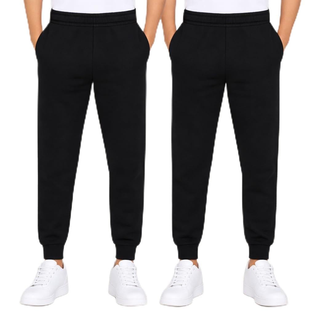 NIYS Kids Boys & Girls Fleece Cuffed Hem Tracksuit Jogging Bottoms, Soft School 