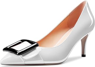 Castamere Women's Stiletto Mid Heel Closed Pointed Toe Pumps Slip-on Dress Cute Shoes 6.5 cm Heels