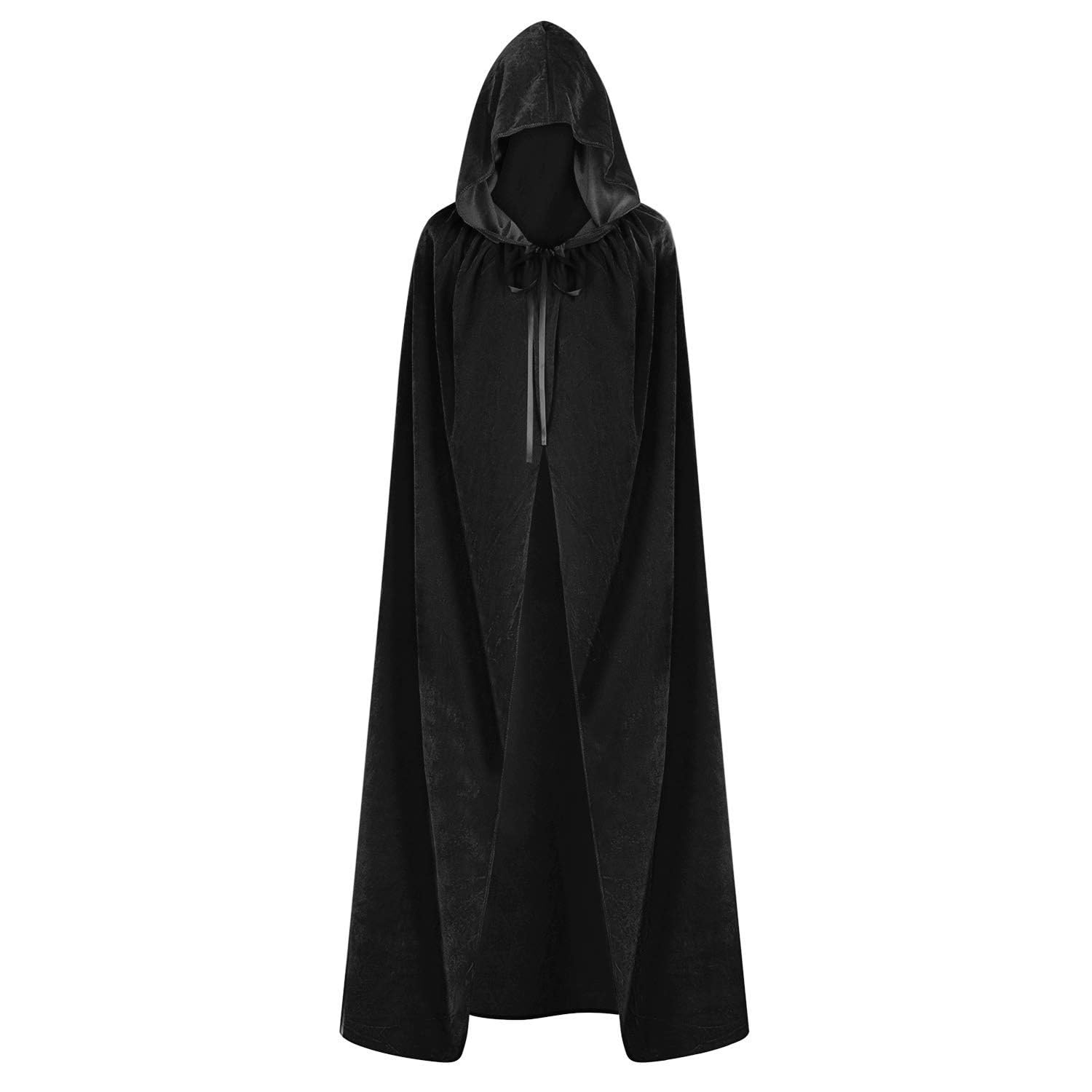 ODOCARE 59Inch Velvet Cloak with Hood for Men & Women, Hooded Cape Cloak Unisex 