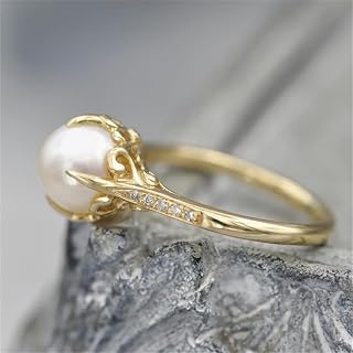 Anello di perle simulato gioielli nuziali estetici luminosi CZ accessori