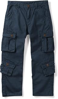 Aeslech Boys' Cargo Trousers, 8 Pockets Casual Outdoor Trip Hiking Pants