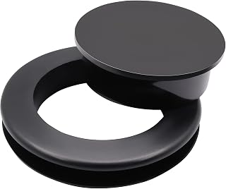 1 Anneau de Parapluie en Silicone de 5,1 cm et Capuchon pour Verre, extérieur, terrasse, Cour, en Verre, extérieur, terrasse, Cour (Silicone, Noir)