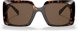 Versace Woman Sunglasses Havana Frame, Dark Brown Lenses, 54MM