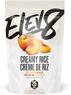 Elev8 Creamy Rice – Georgia Peach Flavour (Saveur Pêche de Géorgie) – Crème de Riz / Cream of Rice – 25 Servings – Sugar Free, Gluten Free Hot Cereal – Fast Digesting Carbs for Training, Recovery & Performance Nutrition – Just Add Water
