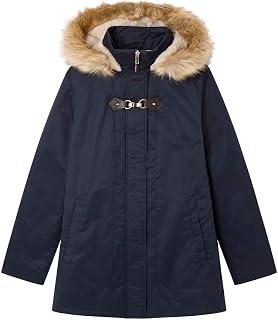 SPRINGFIELD Parka With Fur Inner Hood, Front Closure With Buttons And Pockets With Zipper And Trim Jacket Women (Pack of 1)