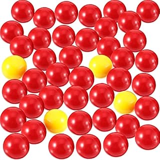 Chinese Checkers Glass Marbles Set 42 Pieces Game Replacement Marbles 2 Sets Game Replacement Balls Compatible with Hungry Hungry Hippos,38 Red Balls and 4 Yellow