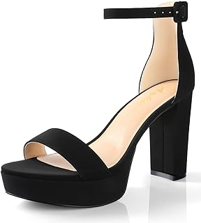 Ankis Chunky Platform Heels 4 Inch Block Heeled Sandals for Women