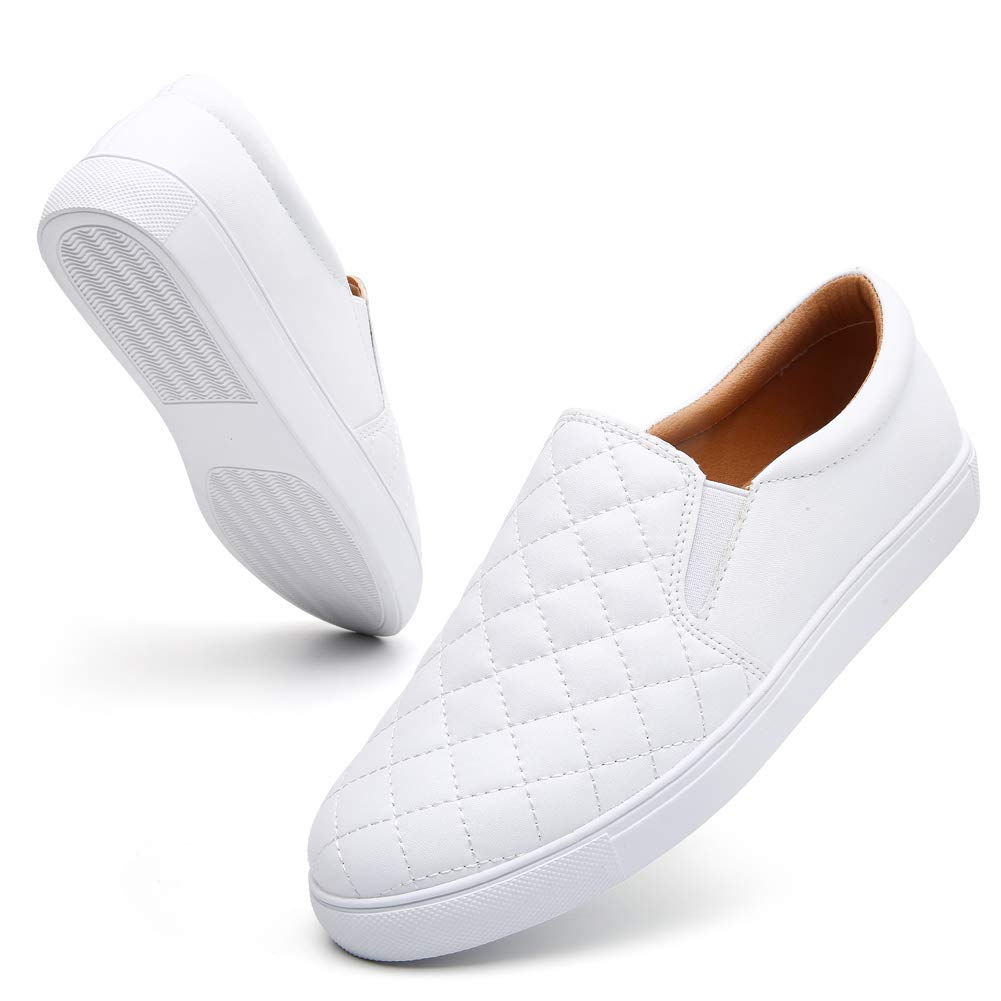 VOCNTVY Loafers for Women Quilted Slip On Shoes Casual Fashion Sneakers