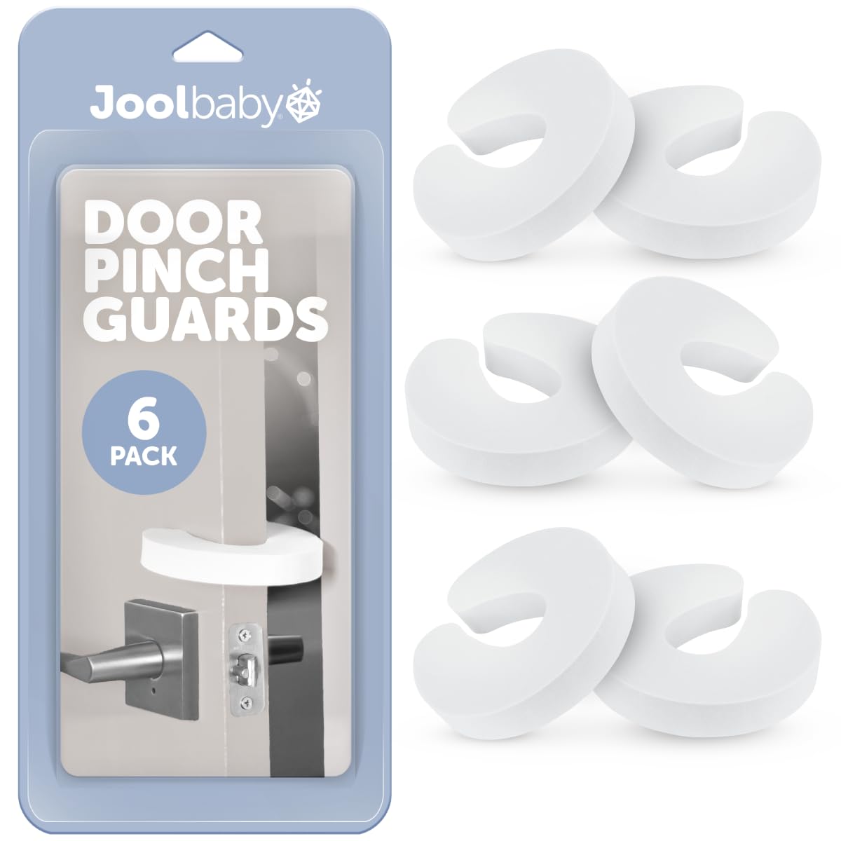 Jool Baby Door Pinch Guards (6 Pack) – Slam Preventer – Babyproof Doors | Stop D