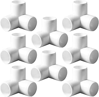 ANPTGHT 3/4“ Tee PVC Fitting 3 Way Elbow Connector Furniture Grade 8 Pack | 90 Degree Elbow Side Outlet, PVC Corner Fittings for Building Furniture Greenhouse Shed Pipe Fittings Tent Connection