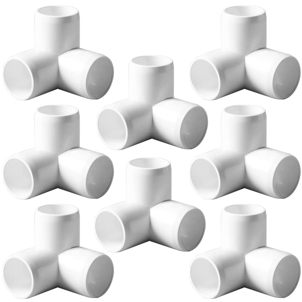 ANPTGHT 3/4“ Tee PVC Fitting 3 Way Elbow Connector Furniture Grade 8 Pack | 90 D