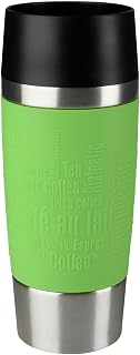 Emsa Travel Mug 360 ml Classic, Thermal Mug Keeps Hot for 4 Hours, 8 Hours Cold, 100% Leak-Proof, Insulated Mug is Leak-Proof, Coffee Mug to Go, Quick Press Closure, 360° Drinking Opening, Green, 513548