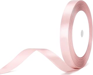 G2PLUS Baby Pink Satin Ribbons 10mm: 22m Gift Wrapping Ribbon | for Crafting, Christmas, Wedding Party Decoration