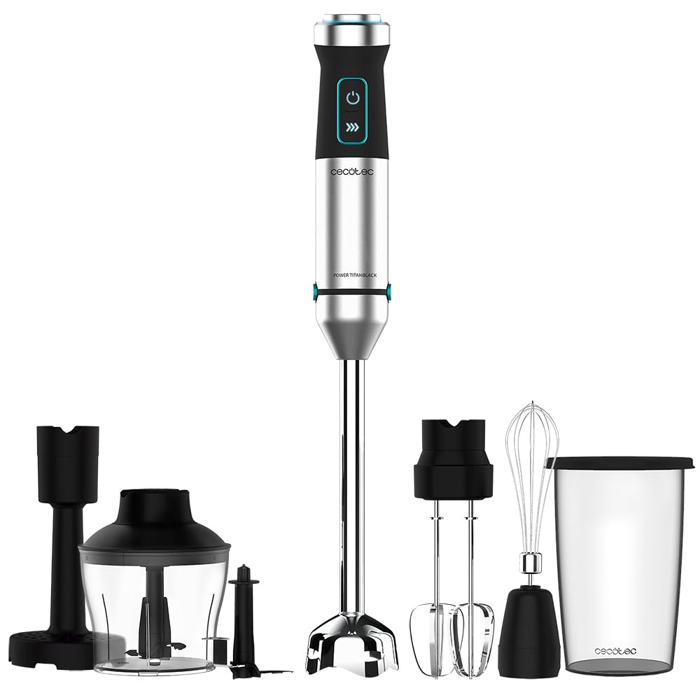 Cecotec Power TitanBlack 1500 XL PerfectCream&Crush Hand Blender, 1500 W, CrossB