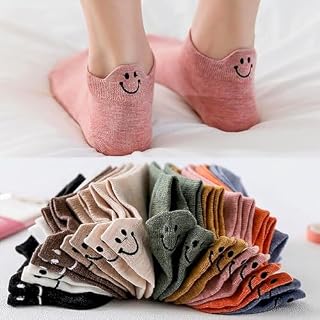 10 Pairs Women Cute Socks Kawaii Embroidered Funny Low Cut Ankle Socks for Women Man Daily Wear