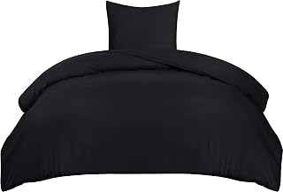 Utopia Bedding Duvet Cover 140x200 Set - Microfiber Comforter Cover 140x200 cm + 1 Pillowcase 65x65 cm - Black