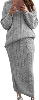 ORANDESIGNE Women's Turtleneck Dress Set 2 Pieces Winter Clothes Sweater and Skirt Elegant Knitted Dress Bodycon Skirt