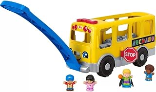 Fisher-Price Little People Big Yellow School Bus Toddler Toy | Pull Along Vehicle & 4 Figures, Smart Stages Learning Content, Fine & Gross Motor Skills, Kids Ages 1+ Years