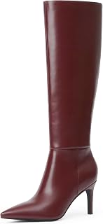 Easyfox Knee High Boots Women Pointed Toe Stiletto Heel Tall Boots