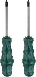 Generic 2pcs PH1 Phillips Screwdriver #1 6.5" Magnetic Screwdrivers 3" CR-V with Ergonomic Handle for DIY Repairing, Green