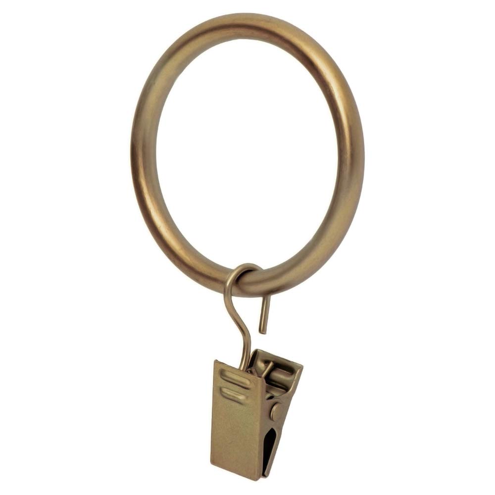 Ivilon Drapery Curtain Clip Rings - Clips Ring for Panels 1.7", Set of 14 Warm G