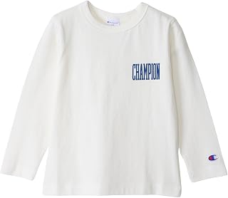 Champion CKSX407Z/CKSX407ZJ 100% Cotton Graphic Logo Printed Long T-Shirt, Kids, Long Sleeve, Round Neck, 100% Cotton, Relax Fit, Long Sleeve Pocket T-Shirt, Basic