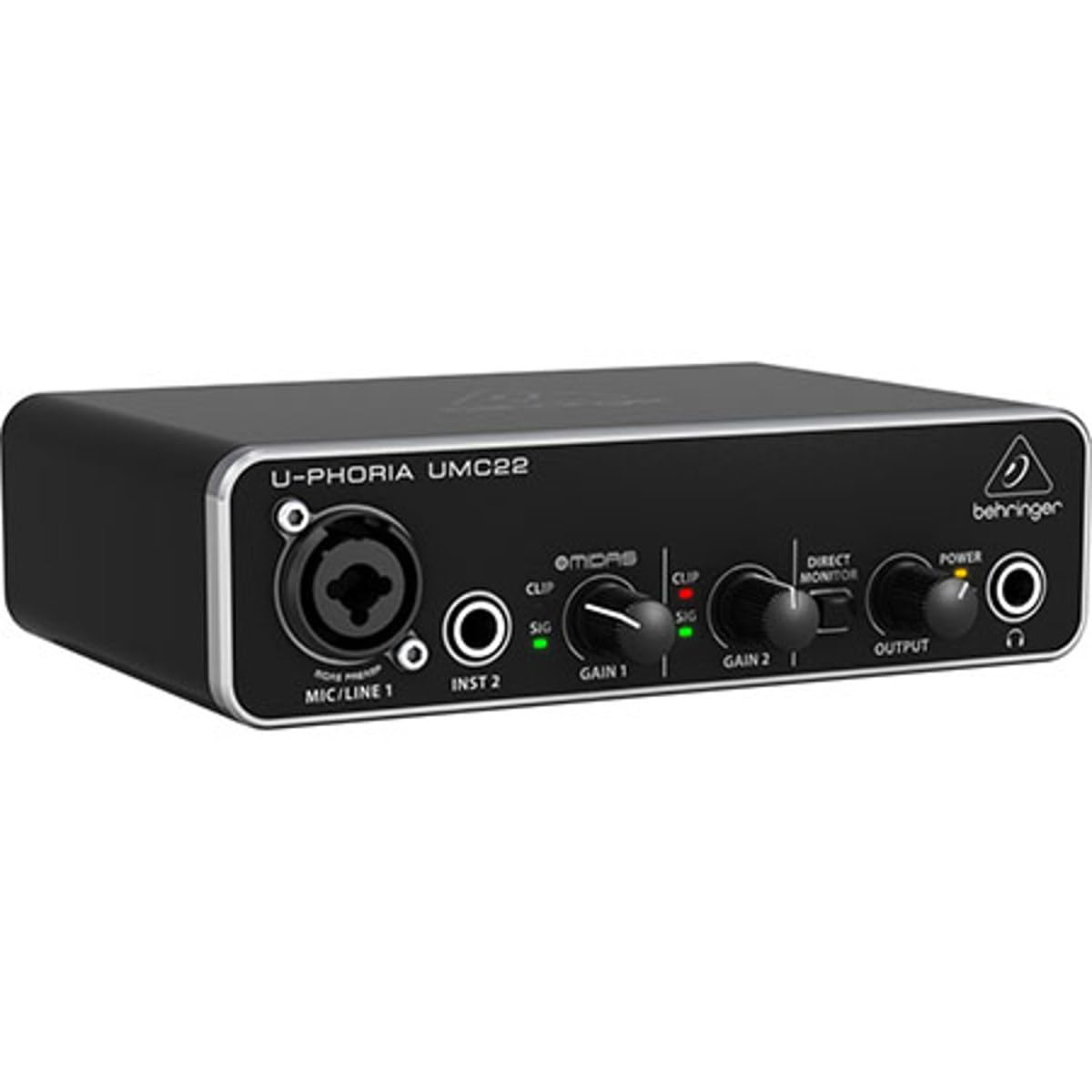 Behringer UMC22 Audiophile 2x2, 48 kHz USB Audio Interface with Midas Mic Preamp
