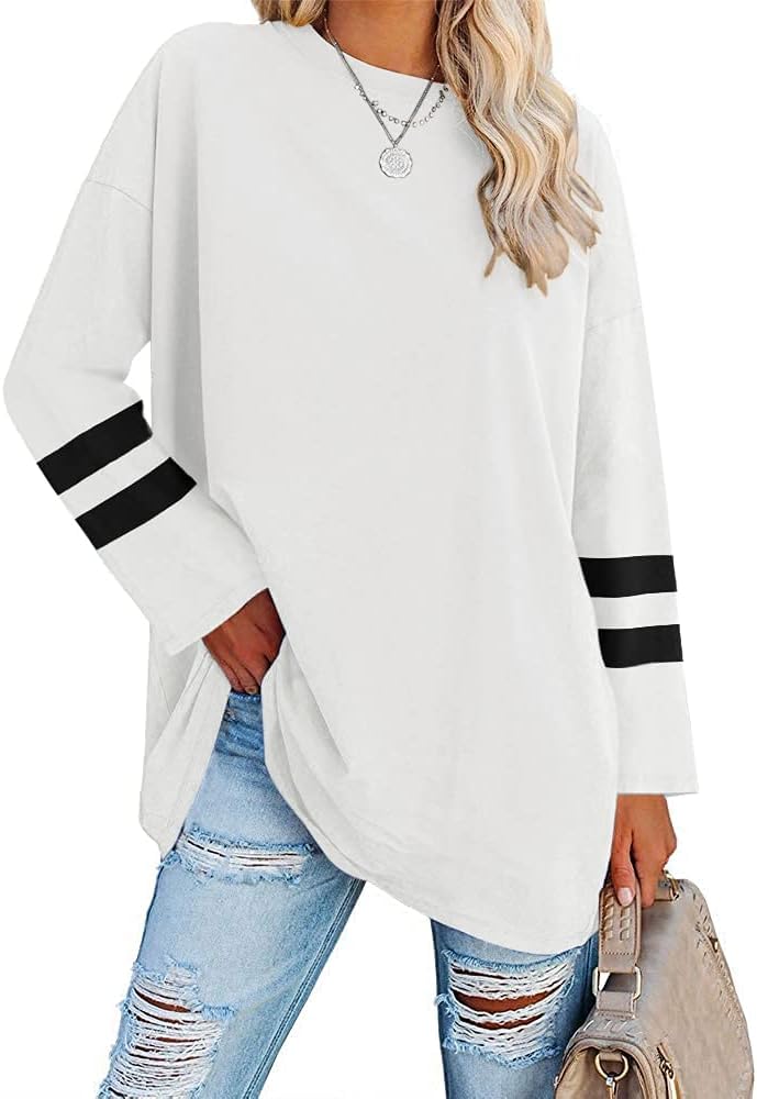Ebifin Women's Oversized Long Sleeve Crew Neck Top