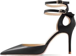 Saekcted Women Needle High Heel Heel Closed Pointed Toe Sandals Straps Ankle Two-Piece Buckle Party Sexy Shoes