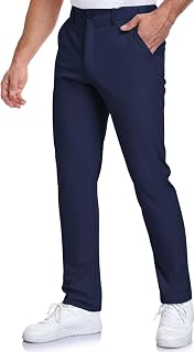 SPOSULEI Men's Golf Pants Stretch Lightweight Waist Elastic Work Business Dress Pants with 4 Pockets