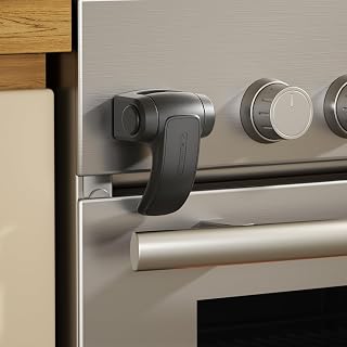 EUDEMON 1 Pack Oven Lock,Baby Proofing Oven Door Lock, Child Safety Oven Front Lock, Easy to Install &amp; Use no Tools Need or Drill (Black)