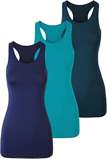 TAIPOVE Women's Racerback Tank Top Long Camisole Sleeveless Yoga Shirts Workout Tops 3 Pack