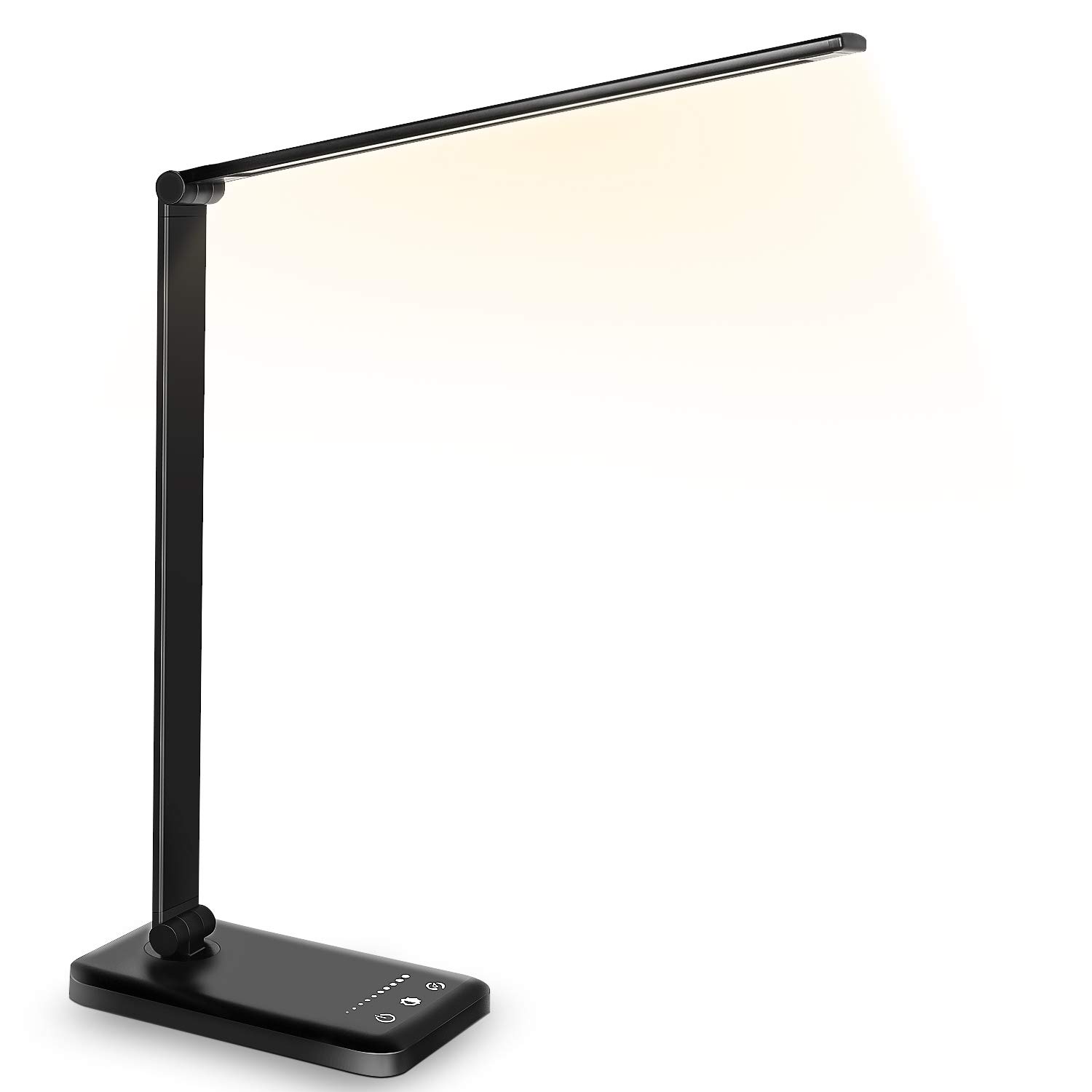 SLATOR Desk lamp,Eye-caring Aluminium Dimmable Bedside lamp with USB Charging Po