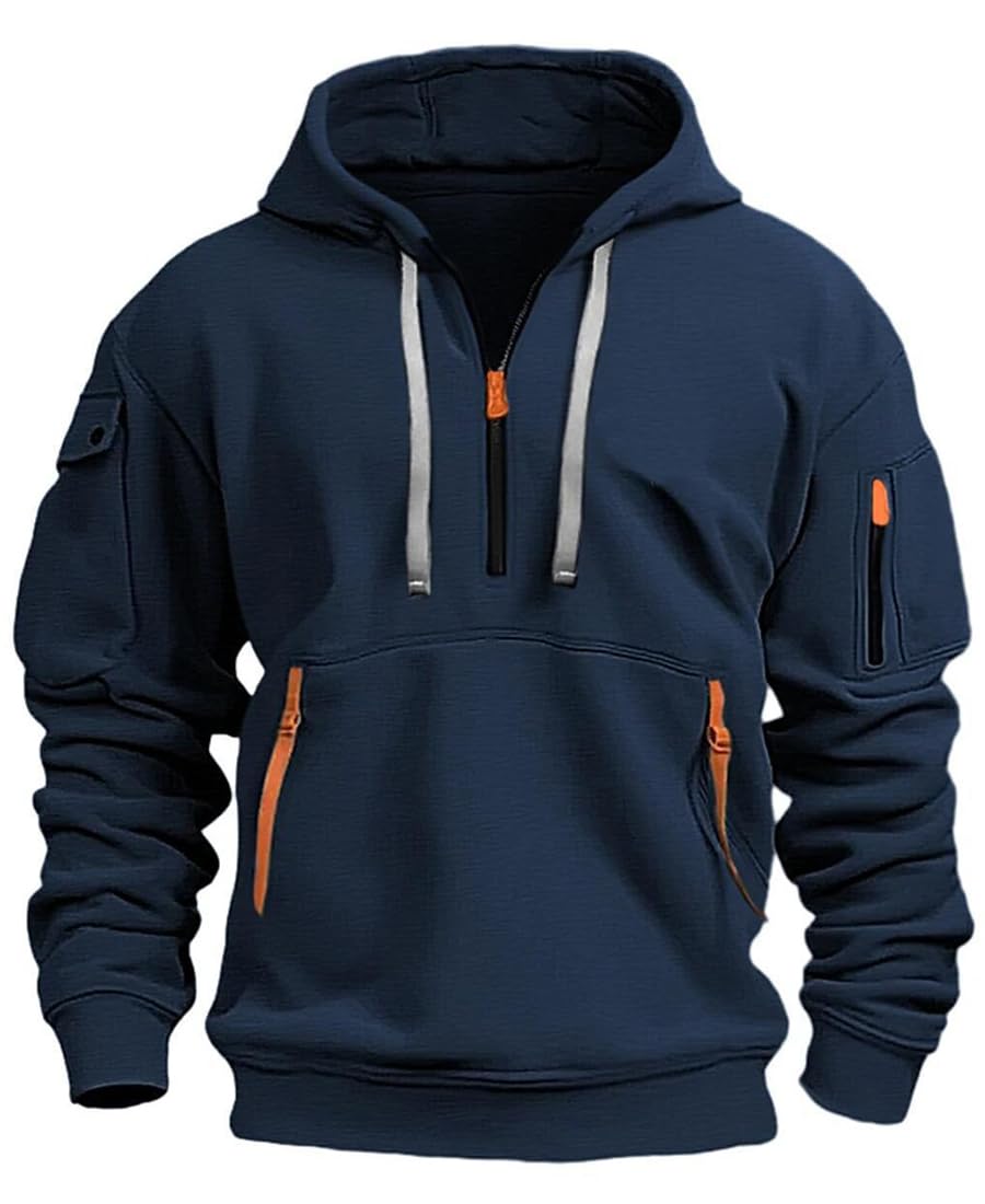 Men's Hoodie Sweatshirt with Zip Boys and Men Sweatshirt with Zip Multifunctiona