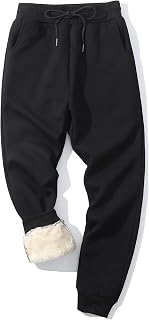 Gihuo Men's Winter Warm Fleece Pants Sherpa Fleece Lined Jogger Pants Sweatpants
