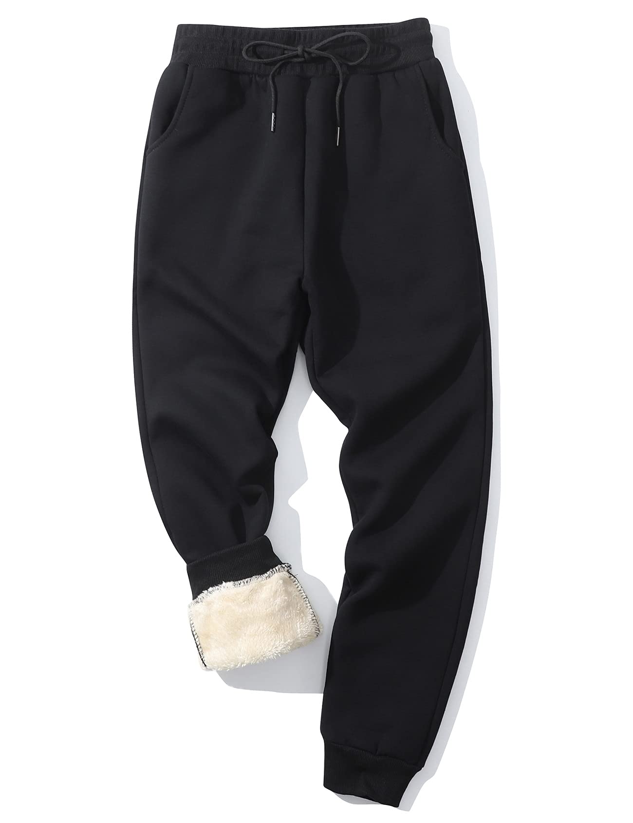 Gihuo Men's Winter Warm Fleece Pants Sherpa Fleece Lined Jogger Pants Sweatpants