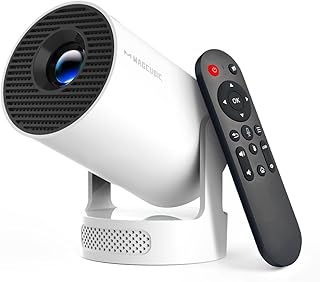 Magcubic Mini Projector with WiFi 6 and Bluetooth 5.4, Portable Projector 4K Support, 5W Soundbase Speaker, Auto Vertical Keystone 180°Rotatable Smart Proyector for Movie Home Outdoor