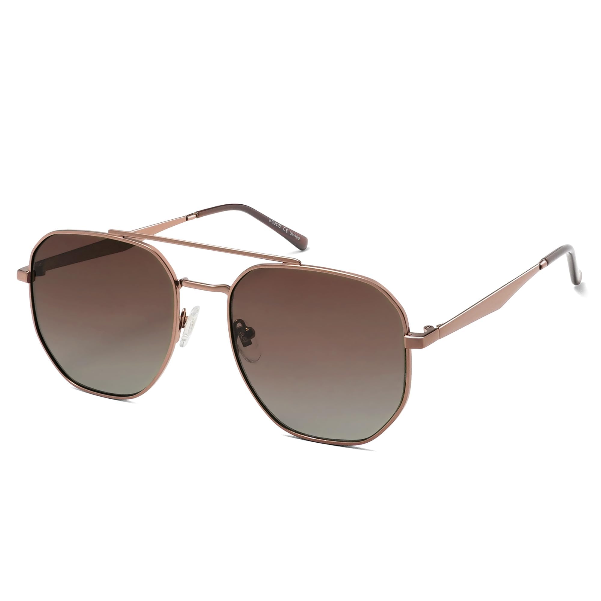 SOJOS Classic Square Aviator Sunglasses for Women Men Retro Hexagon UV400 Protec