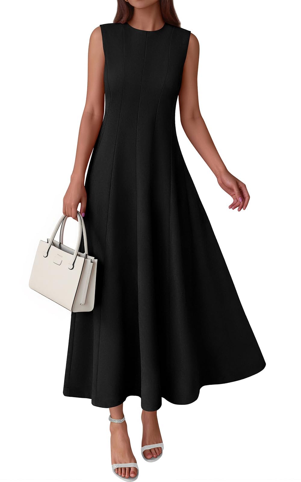 PRETTYGARDEN Maxi abiti estivi senza maniche girocollo per le donne 2026 elegant
