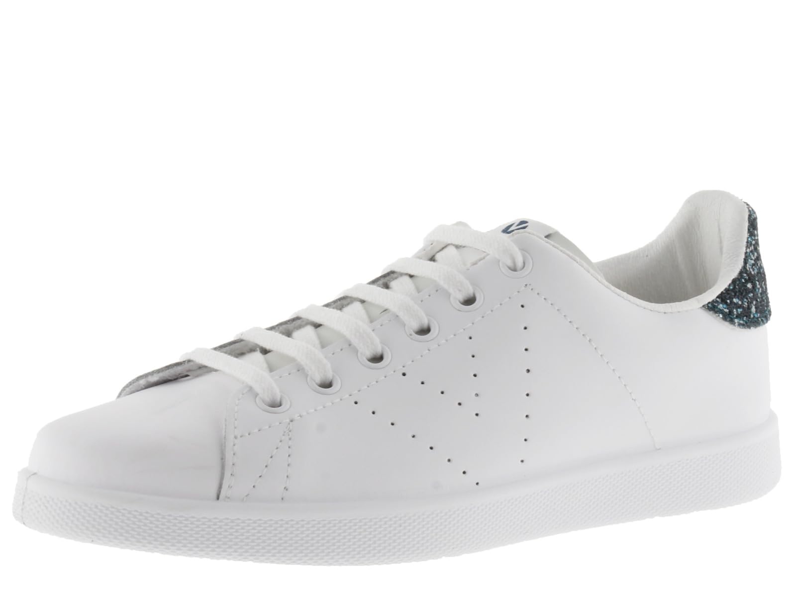 victoria Tenis Leather Sneaker & Back in Glitter & Perforated Logo 1125104 for G
