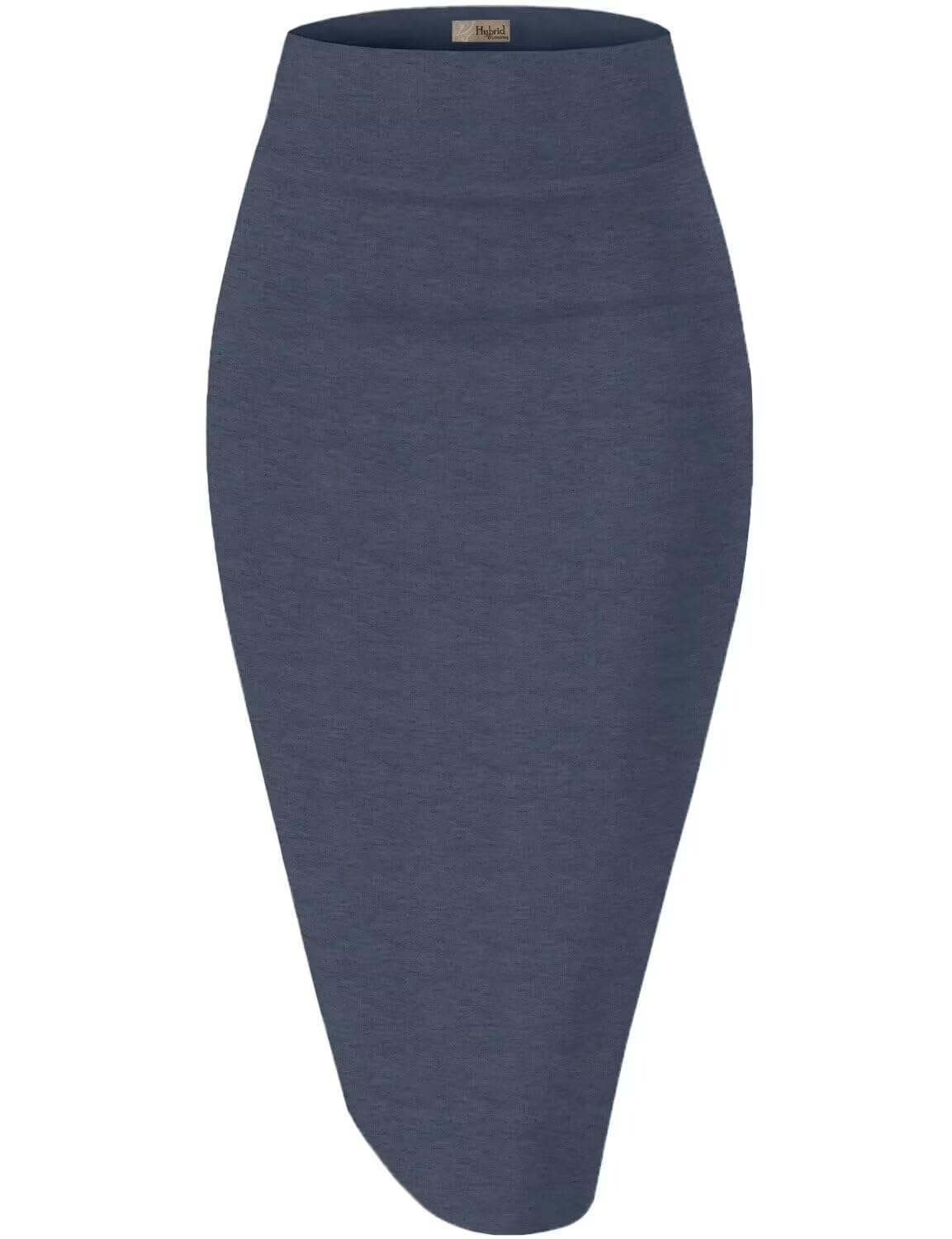 Hybrid & Company Women's Premium Nylon Ponte Stretch High Waist Pencil Suit Skir